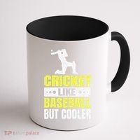 Cricket It’s Like Baseball But Cooler Funny Cricket Player Coffee Mug thumb 1
