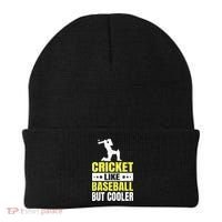 Cricket It’s Like Baseball But Cooler Funny Cricket Player Beanie thumb 0