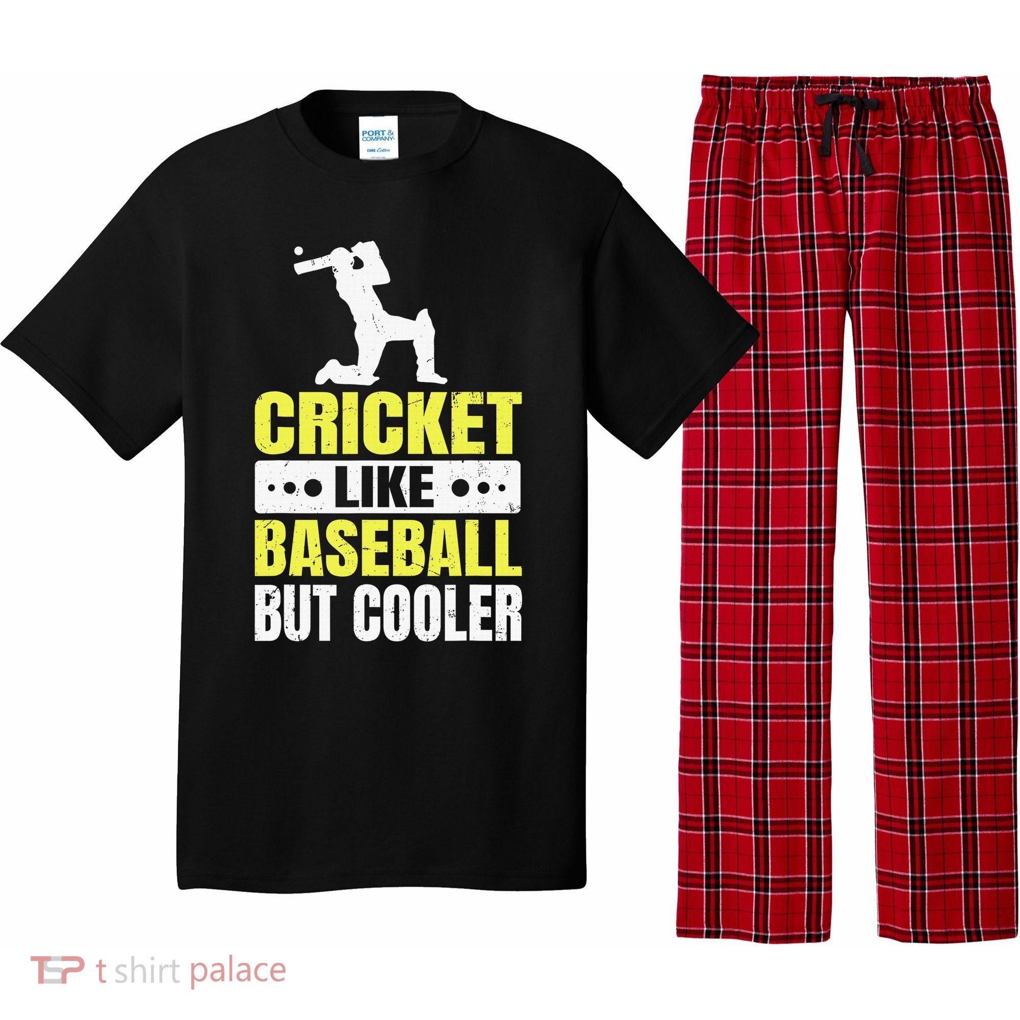 Cricket It’s Like Baseball But Cooler Funny Cricket Player Pajama Set
