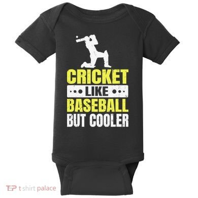 Cricket It’s Like Baseball But Cooler Funny Cricket Player Baby Bodysuit