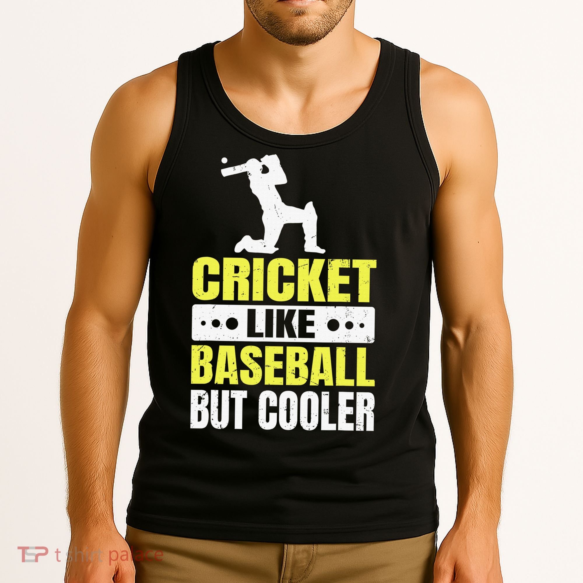 Cricket It’s Like Baseball But Cooler Funny Cricket Player Tank Top