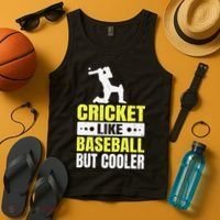Cricket It’s Like Baseball But Cooler Funny Cricket Player Tank Top thumb 4