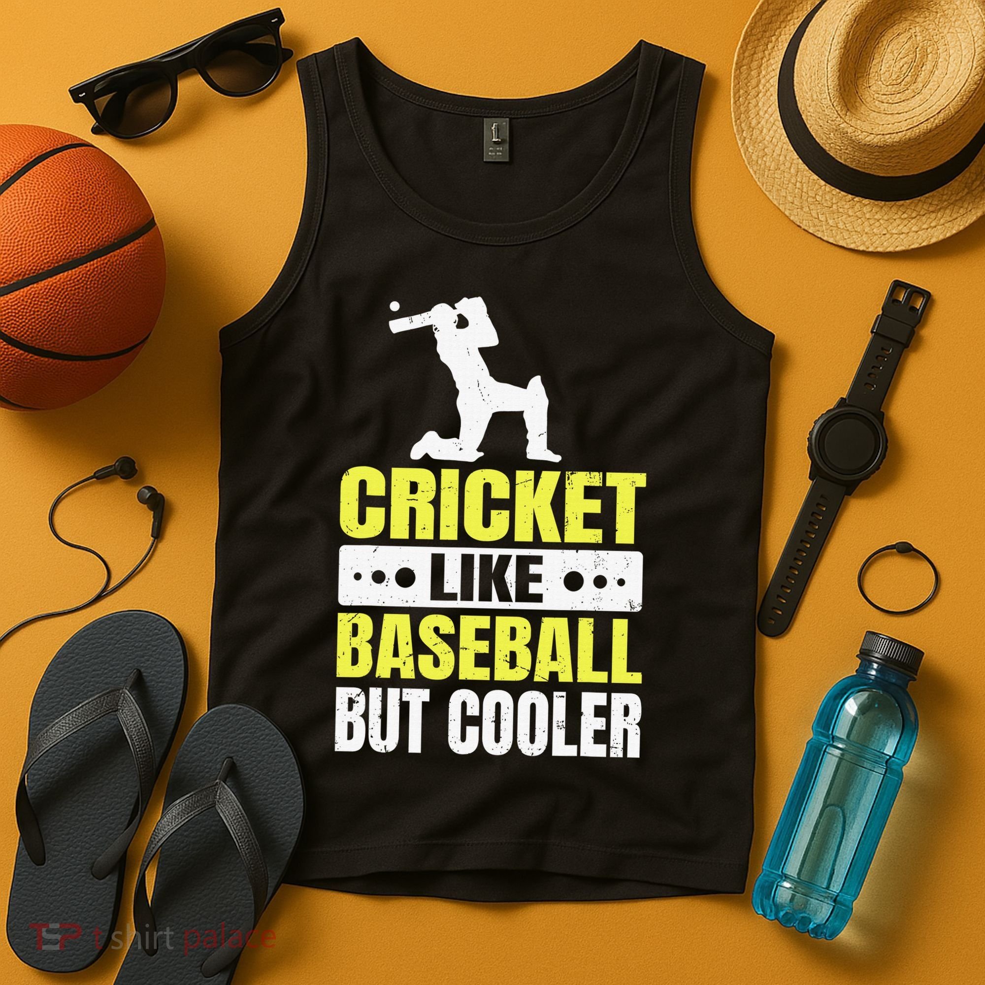 Cricket It’s Like Baseball But Cooler Funny Cricket Player Tank Top