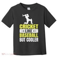 Cricket It’s Like Baseball But Cooler Funny Cricket Player Toddler T-Shirt thumb 0