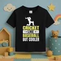 Cricket It’s Like Baseball But Cooler Funny Cricket Player Toddler T-Shirt thumb 3