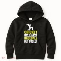 Cricket It’s Like Baseball But Cooler Funny Cricket Player Kids Hoodie thumb 0