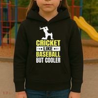 Cricket It’s Like Baseball But Cooler Funny Cricket Player Kids Hoodie thumb 3