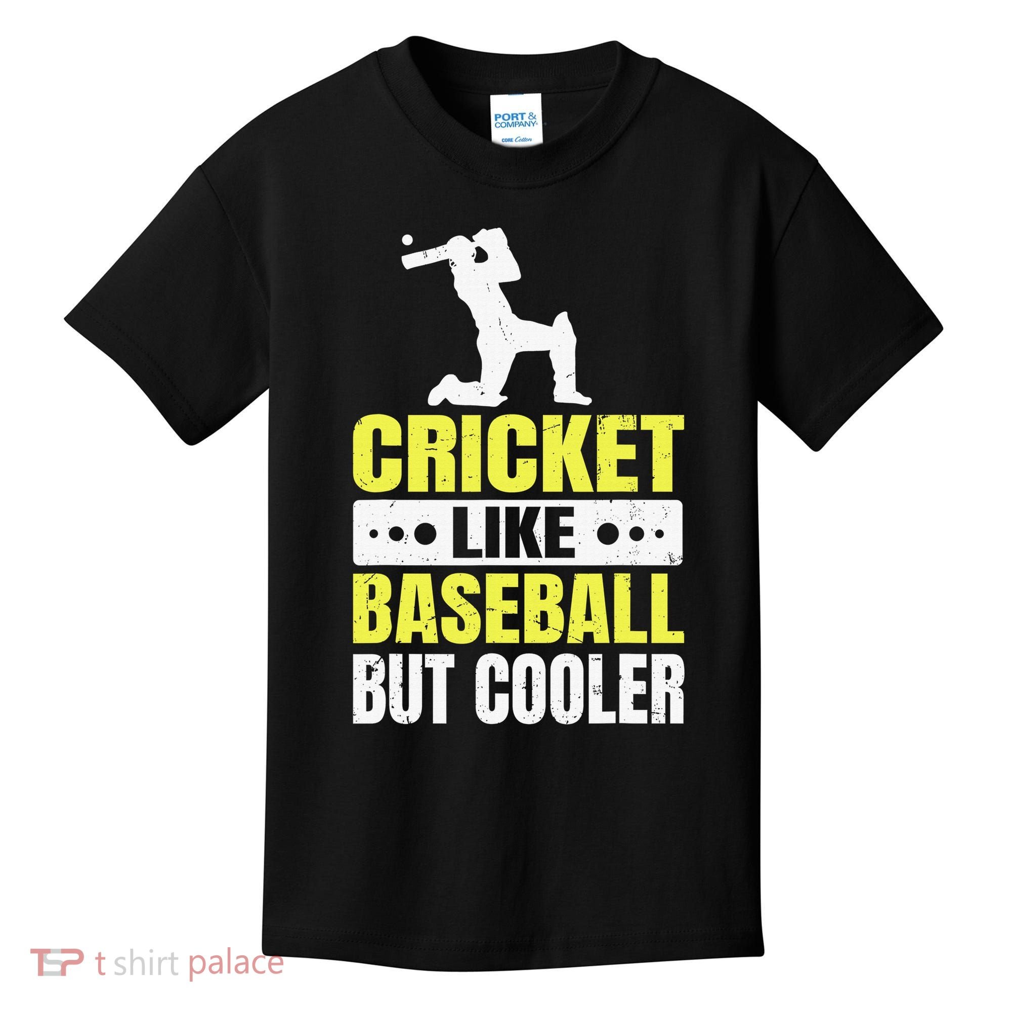 Cricket It’s Like Baseball But Cooler Funny Cricket Player Kids T-Shirt