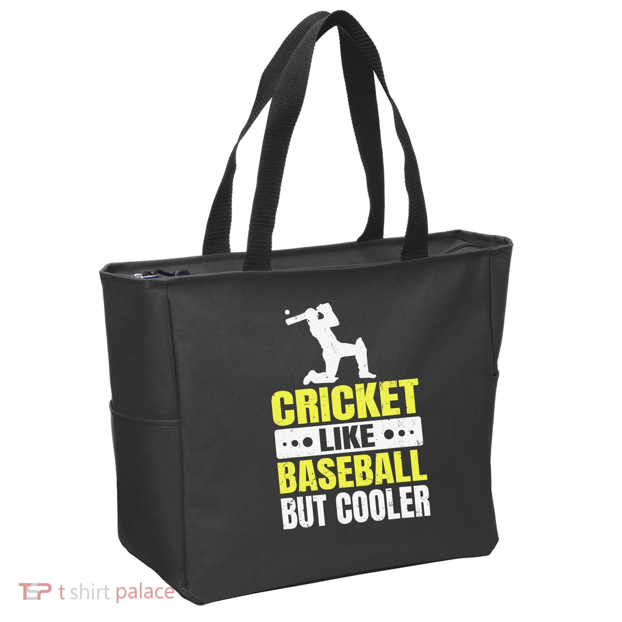 Cricket It’s Like Baseball But Cooler Funny Cricket Player Tote Bag