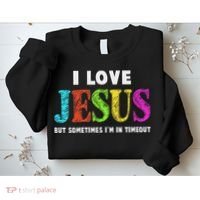 Cute I Love Jesus Christian Faith Gifts Sweatshirt thumb 2