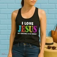 Cute I Love Jesus Christian Faith Gifts Women's Tank Top thumb 2
