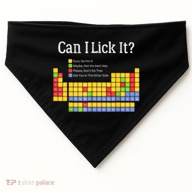 Can I Lick It Periodic Table Teacher Student  USA-Made Doggie Bandana