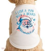 Christmas I Love A Man With A Beard Doggie Tank thumb 0