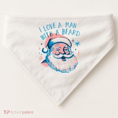 Christmas I Love A Man With A Beard USA-Made Doggie Bandana