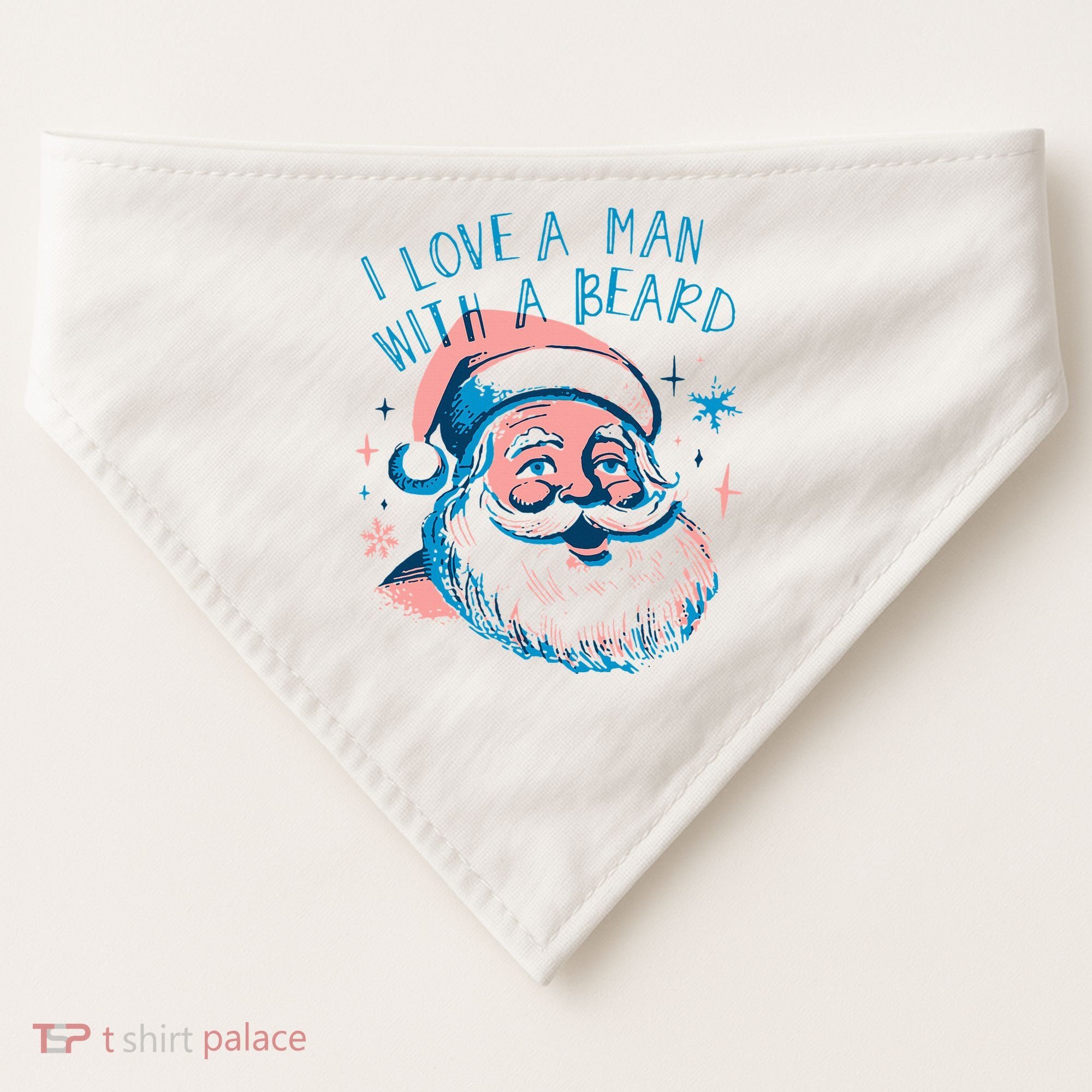 Christmas I Love A Man With A Beard USA-Made Doggie Bandana