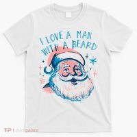 Christmas I Love A Man With A Beard T-Shirt thumb 0