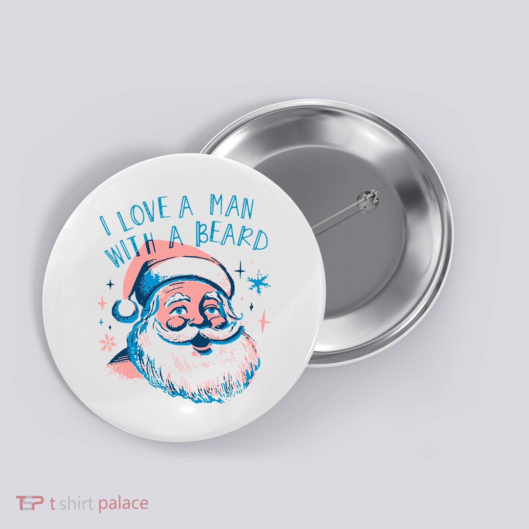 Christmas I Love A Man With A Beard Button