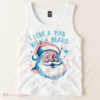 Christmas I Love A Man With A Beard Tank Top thumb 2