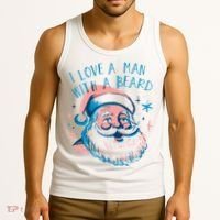 Christmas I Love A Man With A Beard Tank Top thumb 3
