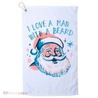 Christmas I Love A Man With A Beard Golf Towel thumb 0