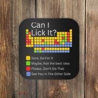 Can I Lick It Funny 100 Days Of School Periodic Table Coaster thumb 0