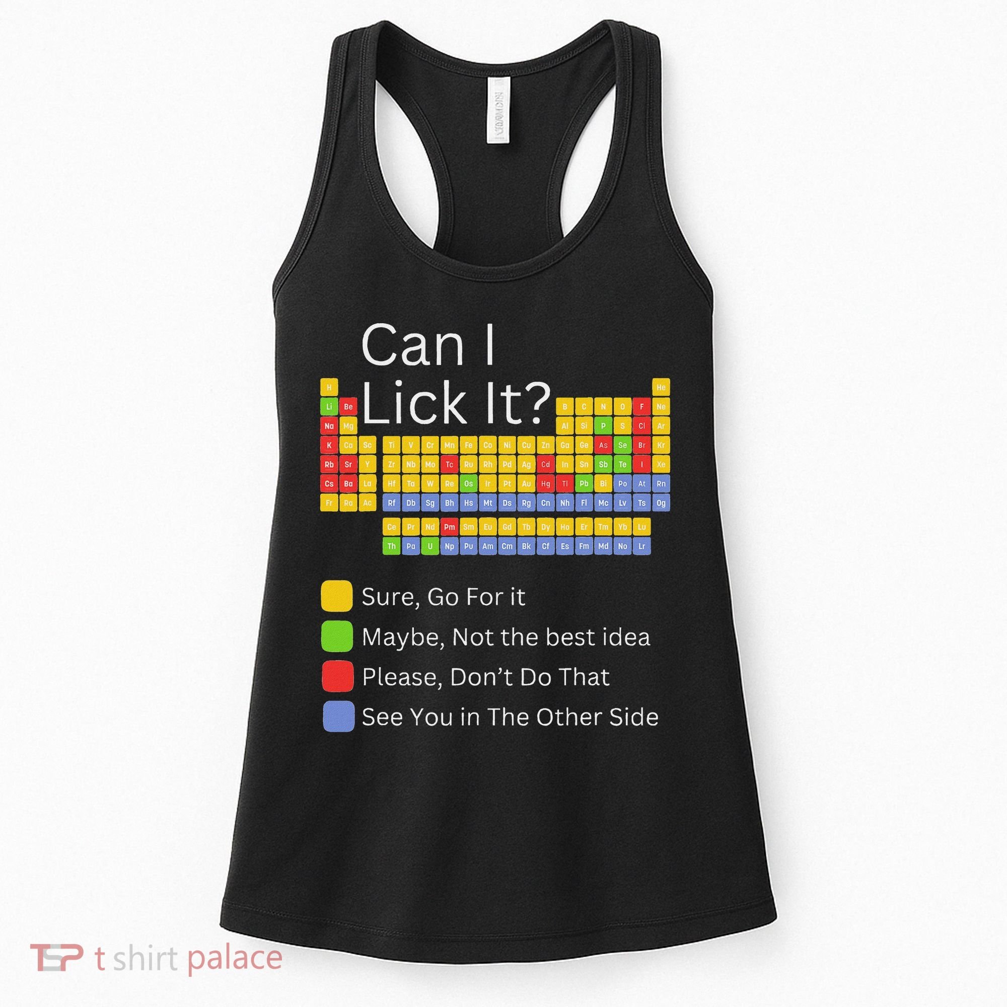 Can I Lick It Funny 100 Days Of School Periodic Table Women's Tank Top
