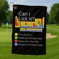Can I Lick It Funny 100 Days Of School Periodic Table Golf Towel thumb 1