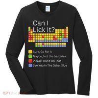 Can I Lick It Funny 100 Days Of School Periodic Table Women's Long Sleeve Shirt thumb 0