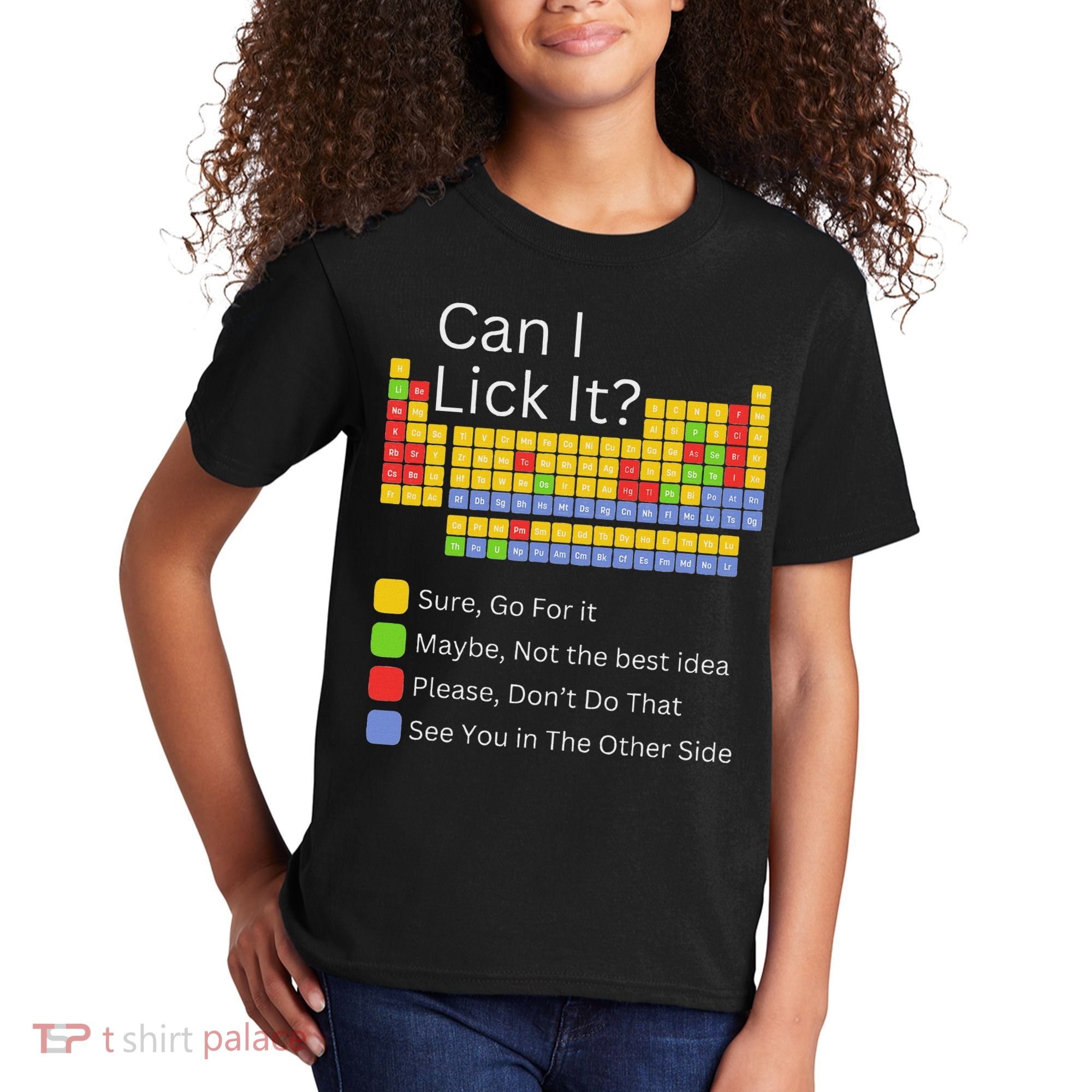 Can I Lick It Funny 100 Days Of School Periodic Table Kids T-Shirt