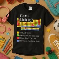 Can I Lick It Funny 100 Days Of School Periodic Table Kids T-Shirt thumb 3