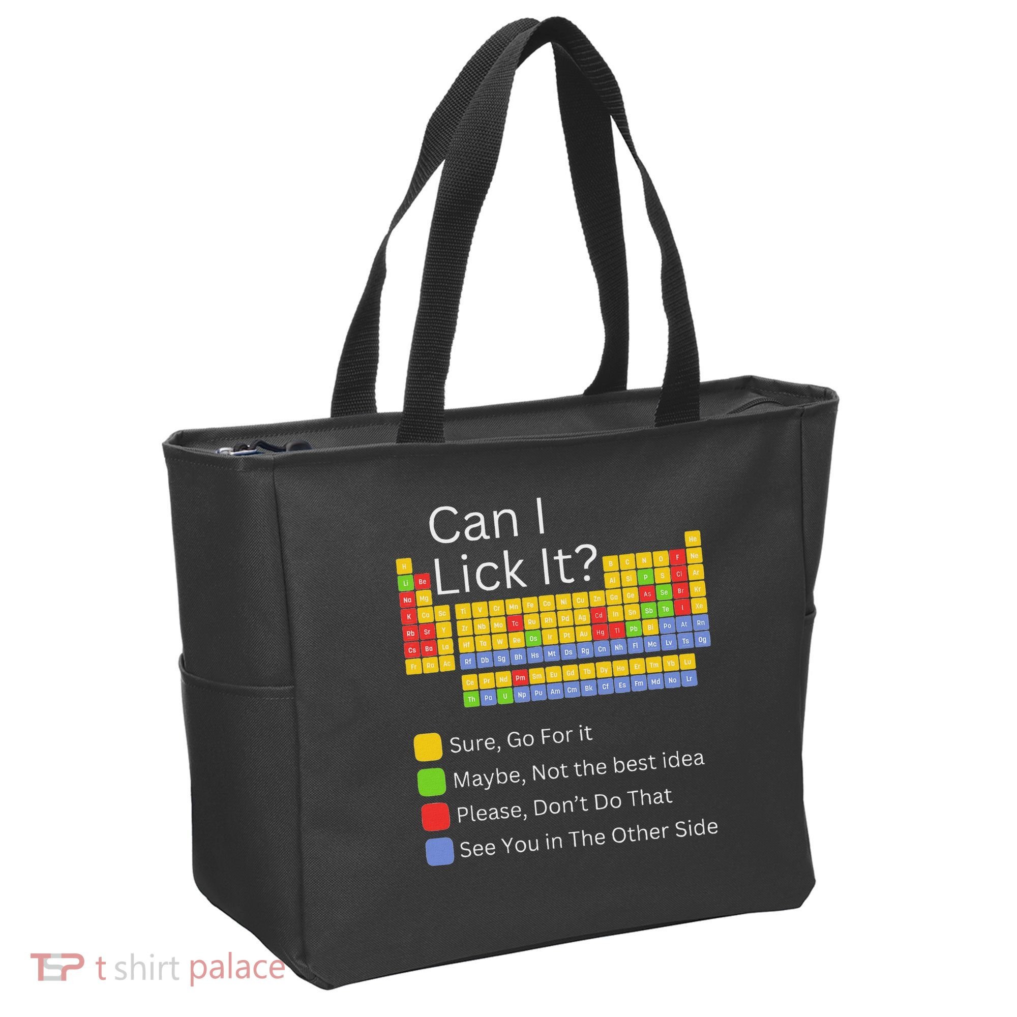 Can I Lick It Funny 100 Days Of School Periodic Table Tote Bag