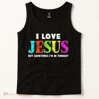 Cute I Love Jesus Funny Christian Faith Tank Top thumb 2