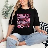 Cute I Love Moo Deng Baby Hippo Moo Deng I Heart Moo Deng Comfort Colors T-Shirt thumb 2