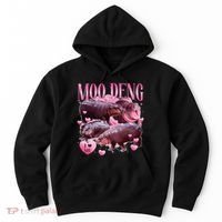 Cute I Love Moo Deng Baby Hippo Moo Deng I Heart Moo Deng Hoodie thumb 0