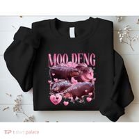 Cute I Love Moo Deng Baby Hippo Moo Deng I Heart Moo Deng Sweatshirt thumb 2