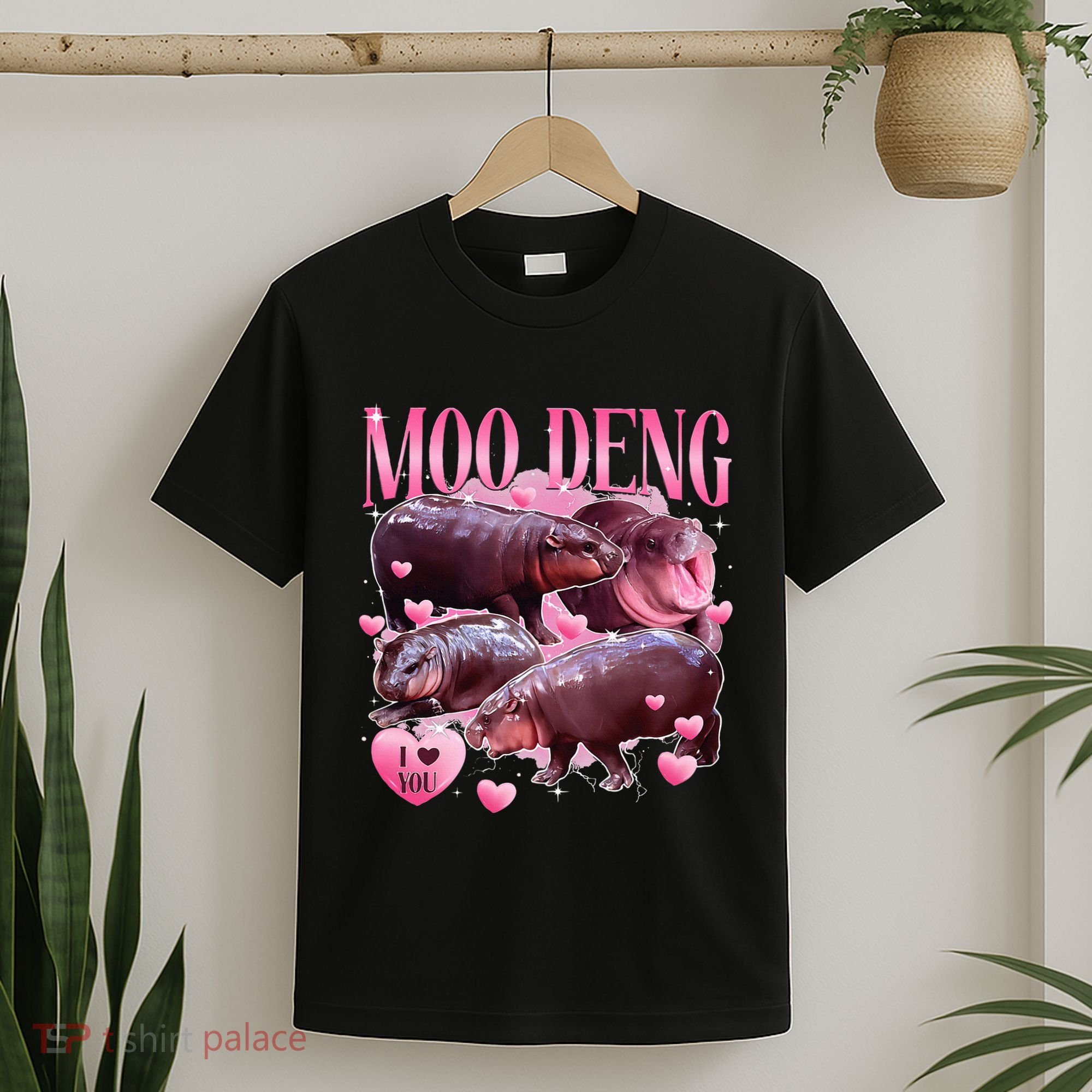 Cute I Love Moo Deng Baby Hippo Moo Deng I Heart Moo Deng T-Shirt