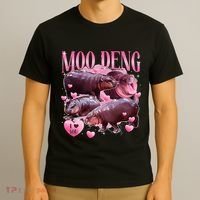 Cute I Love Moo Deng Baby Hippo Moo Deng I Heart Moo Deng T-Shirt thumb 3