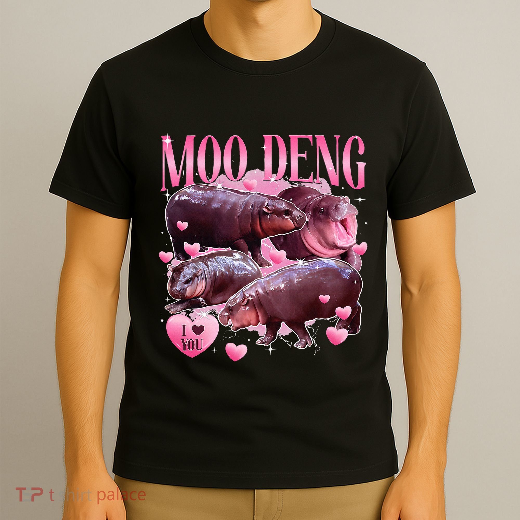 Cute I Love Moo Deng Baby Hippo Moo Deng I Heart Moo Deng T-Shirt