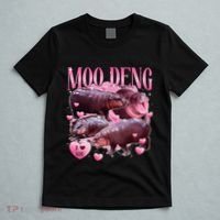Cute I Love Moo Deng Baby Hippo Moo Deng I Heart Moo Deng T-Shirt thumb 5