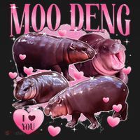 Cute I Love Moo Deng Baby Hippo Moo Deng I Heart Moo Deng T-Shirt thumb 7