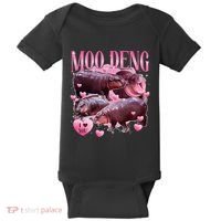 Cute I Love Moo Deng Baby Hippo Moo Deng I Heart Moo Deng Baby Bodysuit thumb 0