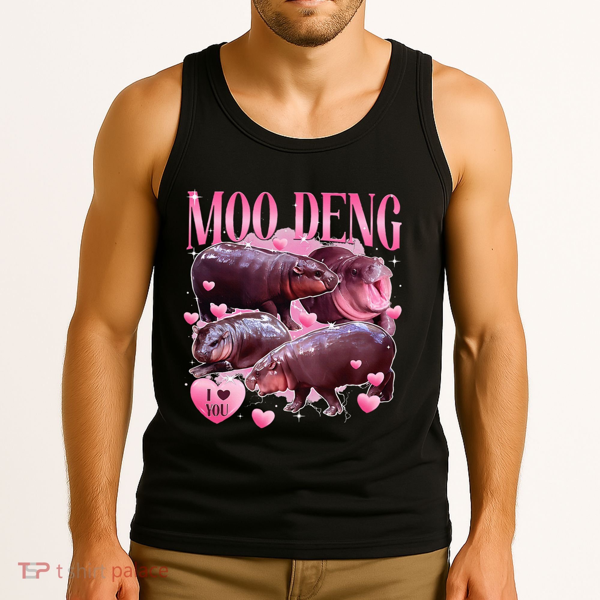 Cute I Love Moo Deng Baby Hippo Moo Deng I Heart Moo Deng Tank Top