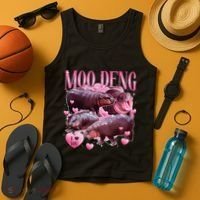 Cute I Love Moo Deng Baby Hippo Moo Deng I Heart Moo Deng Tank Top thumb 4