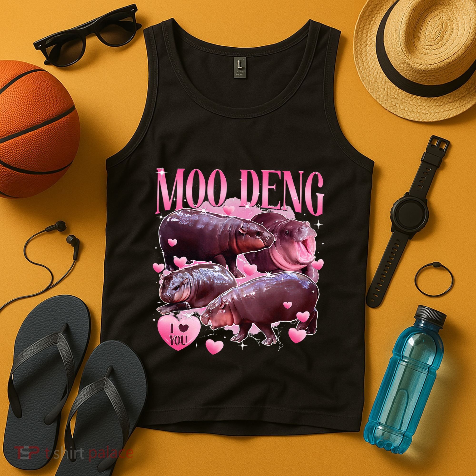 Cute I Love Moo Deng Baby Hippo Moo Deng I Heart Moo Deng Tank Top