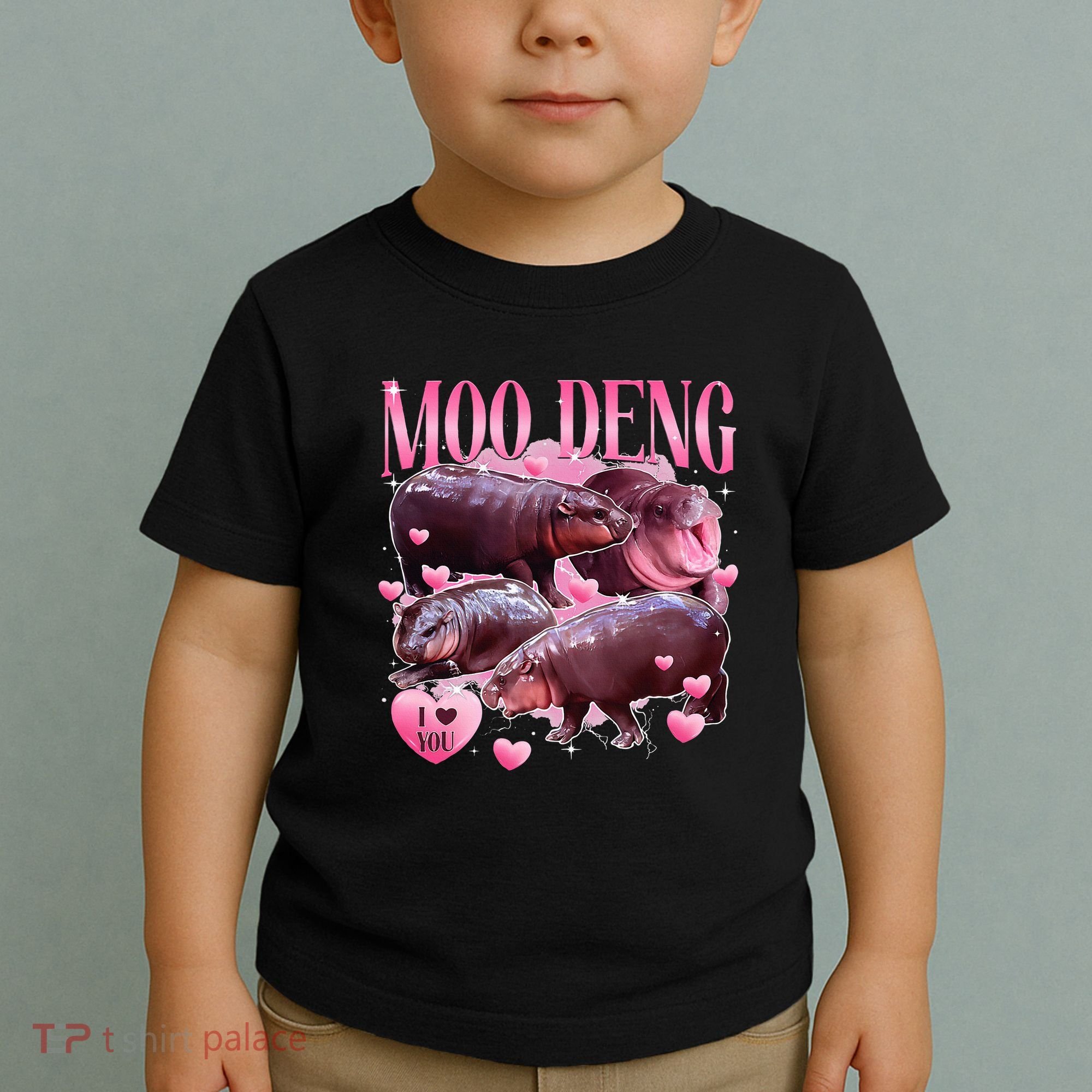 Cute I Love Moo Deng Baby Hippo Moo Deng I Heart Moo Deng Toddler T-Shirt