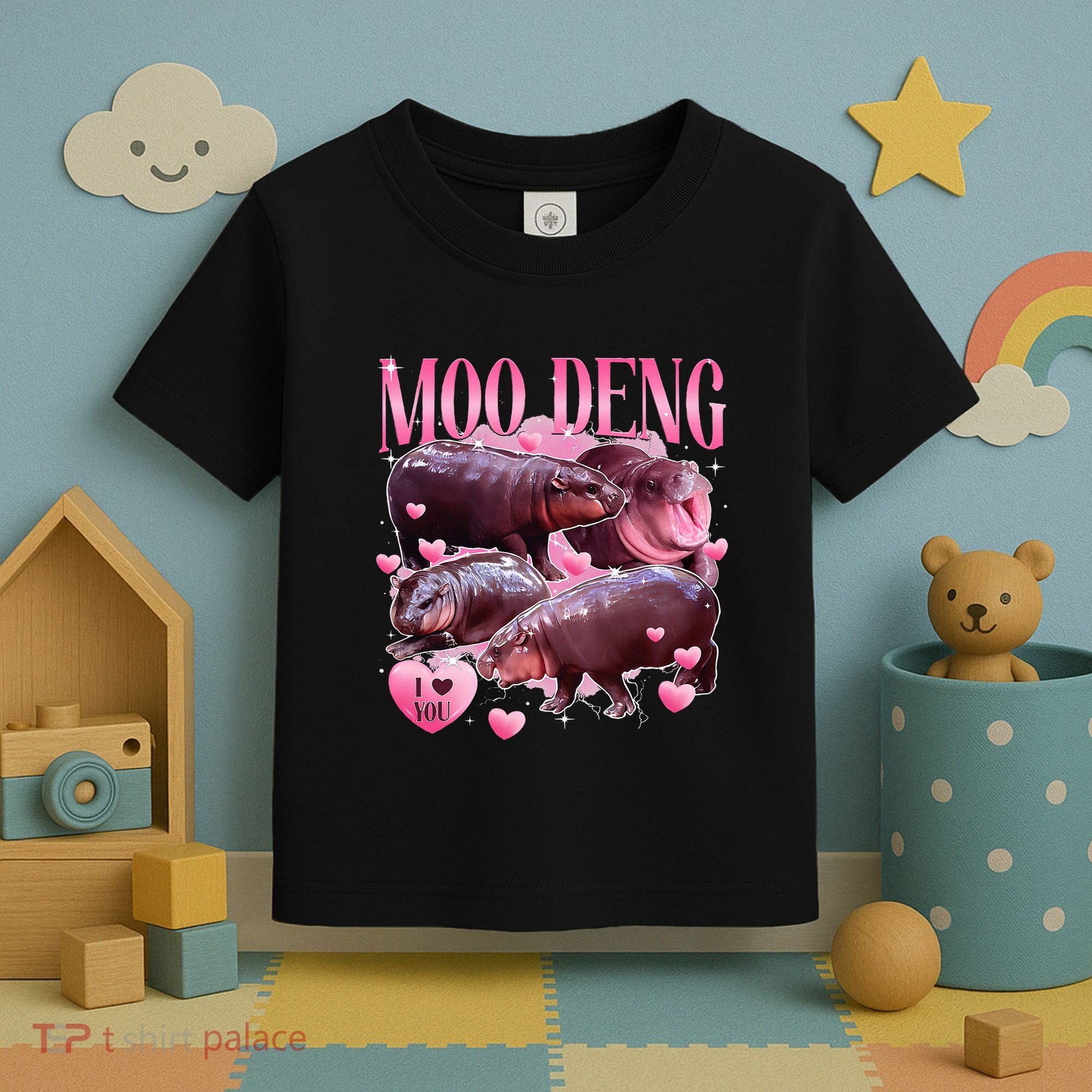 Cute I Love Moo Deng Baby Hippo Moo Deng I Heart Moo Deng Toddler T-Shirt