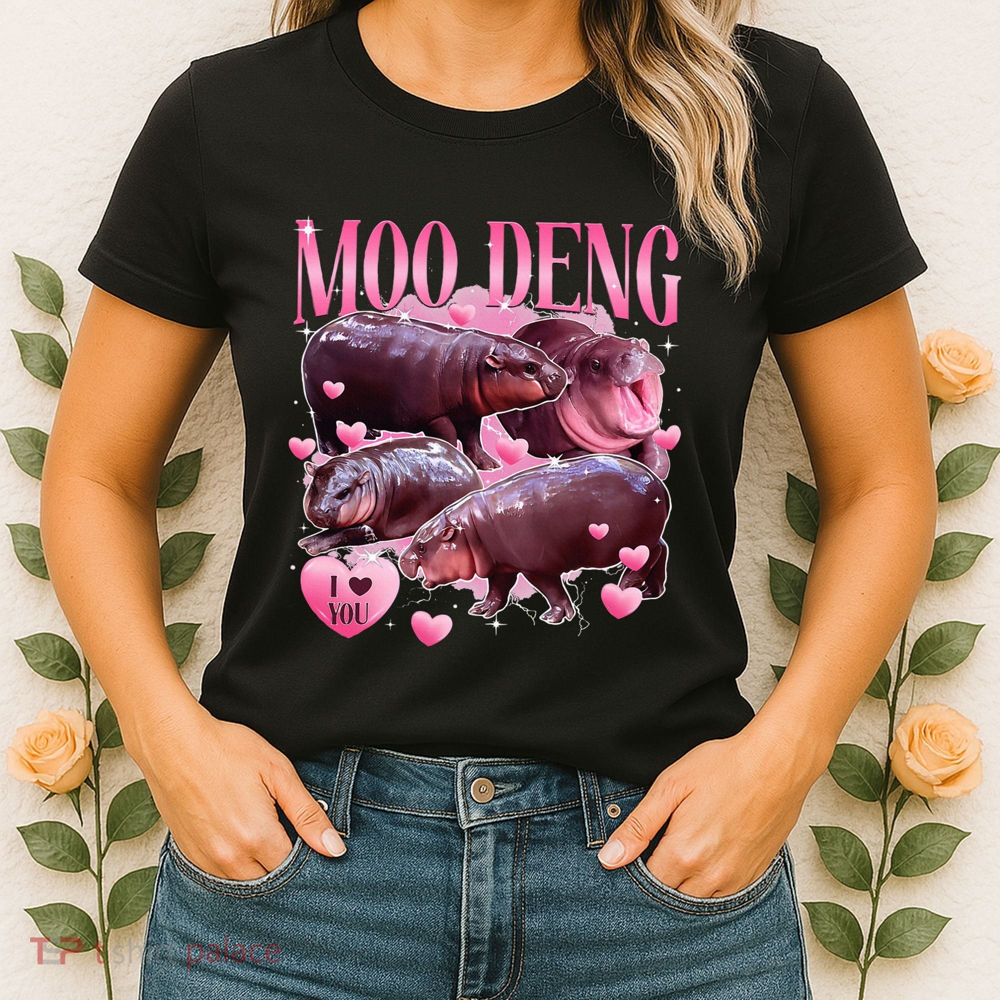 Cute I Love Moo Deng Baby Hippo Moo Deng I Heart Moo Deng Women's T-Shirt