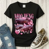 Cute I Love Moo Deng Baby Hippo Moo Deng I Heart Moo Deng Women's T-Shirt thumb 3