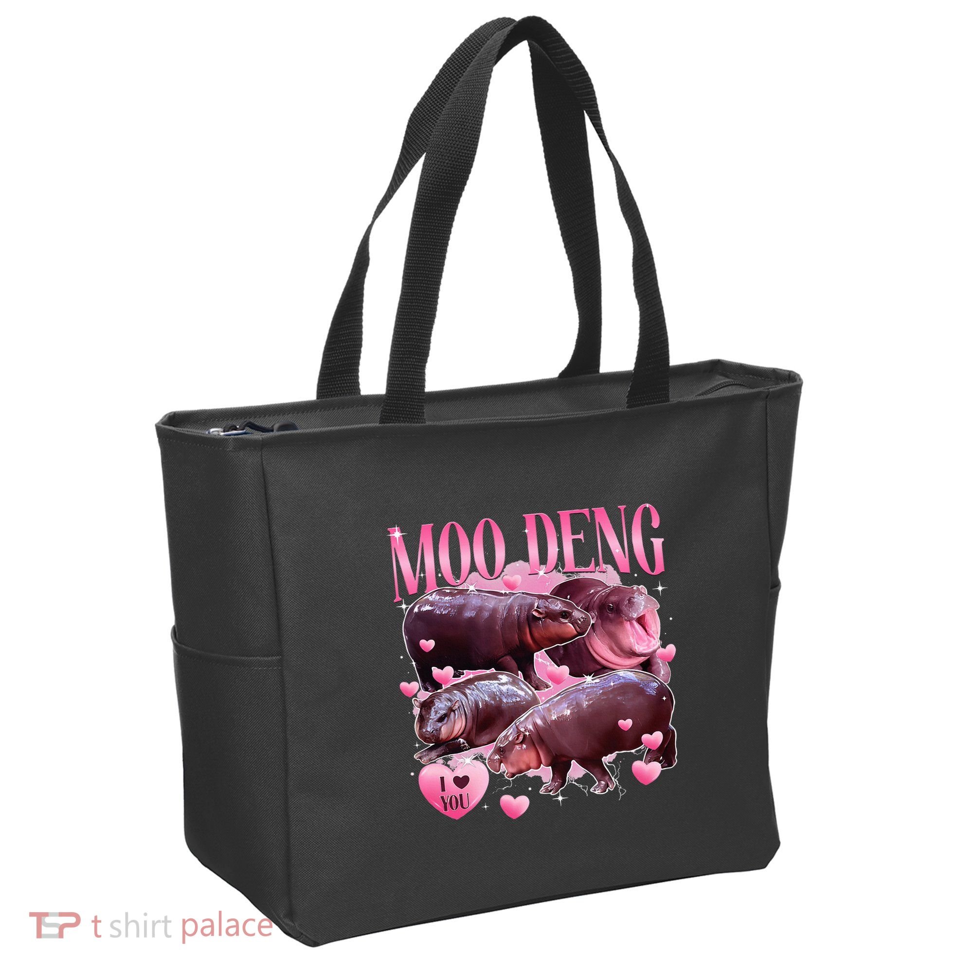 Cute I Love Moo Deng Baby Hippo Moo Deng I Heart Moo Deng Tote Bag