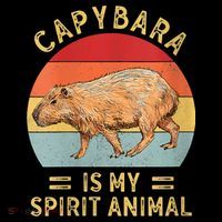 Capybara Is My Spirit Animal Stripe Pom Pom Beanie thumb 2